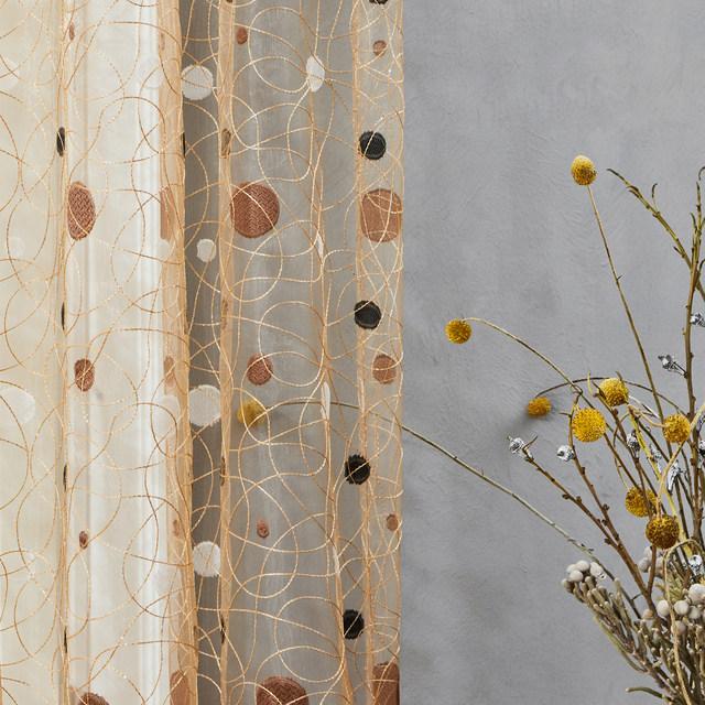 Bird's Nest Brown Sheer Curtain