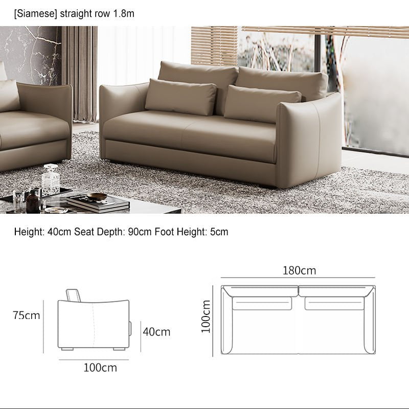 Contemporary Italian Leather Sofa