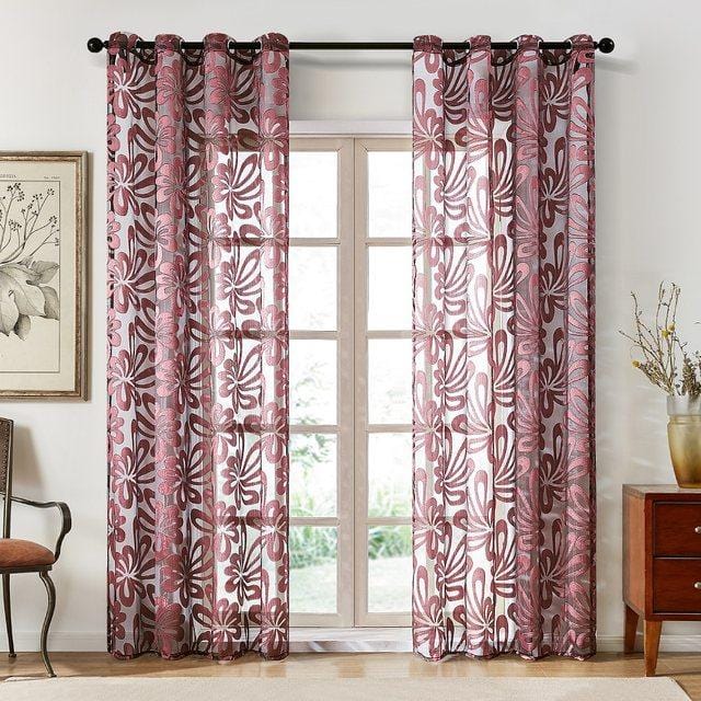 Splash Ring Purple Sheer Curtain