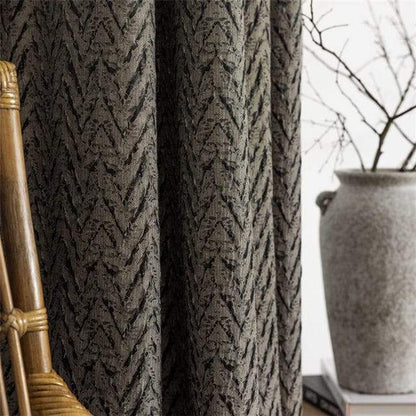 Heavy Arrow Pleat Gray Drapes