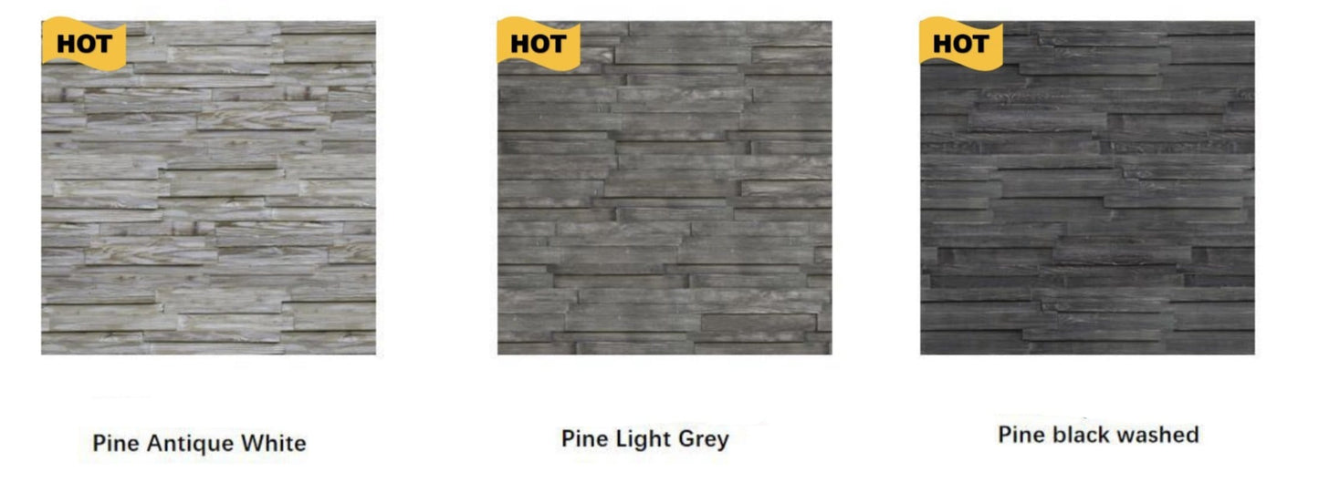 Riko 3D Wood Wall Panel - Grey Tones (Set of 4 or 12)