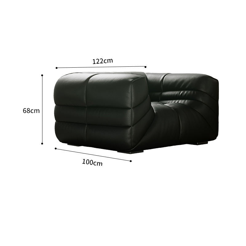 Black Comfy Italian Leather Sofa