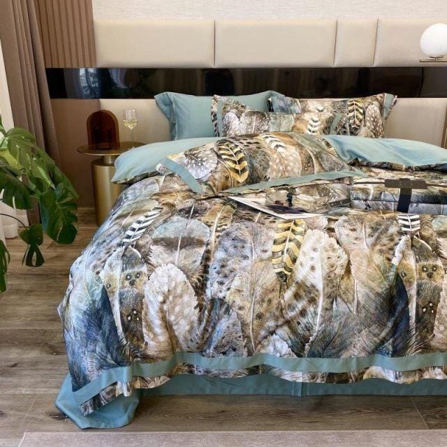 Feather Heathe Duvet Cover Set (Egyptian Cotton)