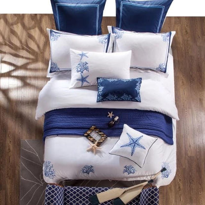 Blue Coral Duvet Cover Set (Egyptian Cotton)