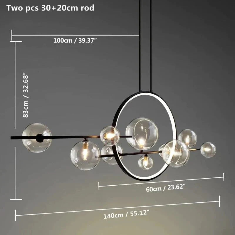 Bubble Glass Linear Chandelier