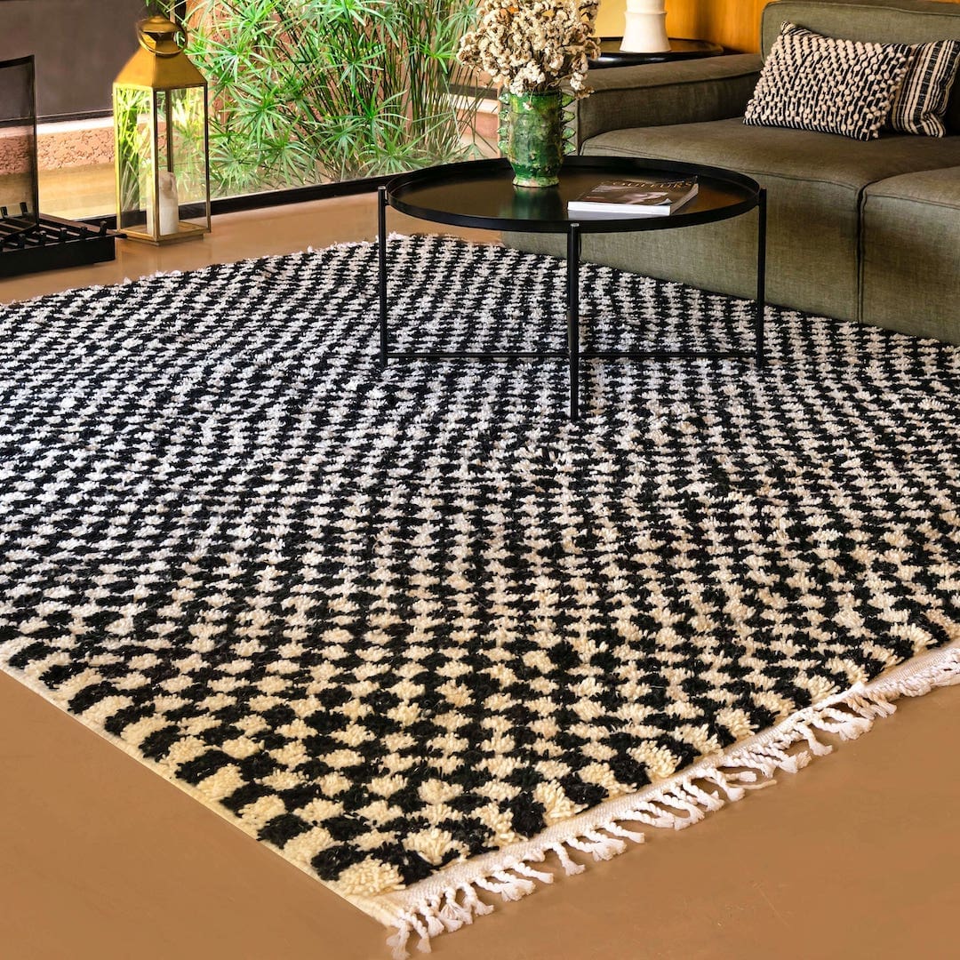 Checkered Shag Moroccan Rug