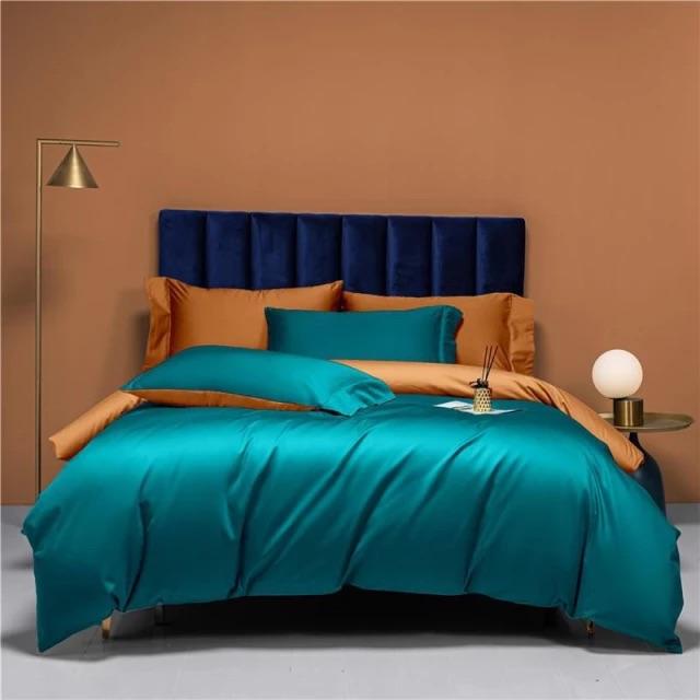 Prarie Orange Reversible Duvet Cover Set (Egyptian Cotton)