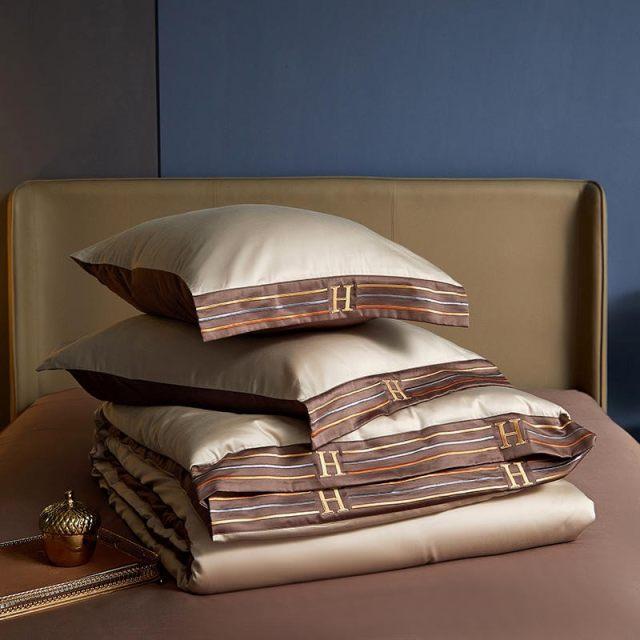 Cream Visna Duvet Cover Set (Egyptian Cotton)