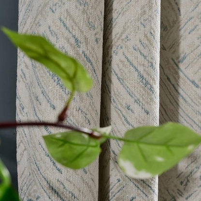 Heavy White Patterned Curtain