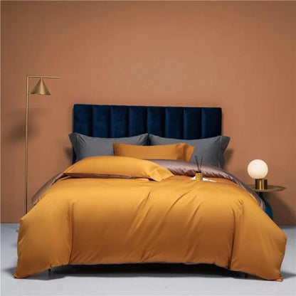 Prarie Orange Reversible Duvet Cover Set (Egyptian Cotton)