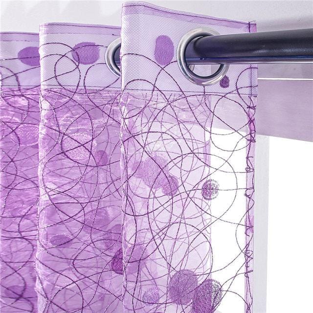 Bird's Nest Purple Sheer Curtain