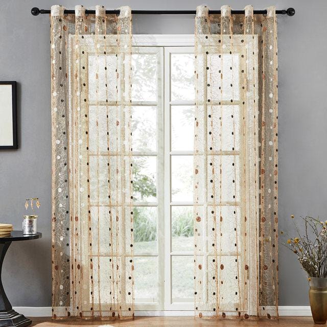 Bird's Nest Brown Sheer Curtain