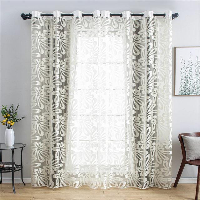 Splash Ring Cream Sheer Curtain