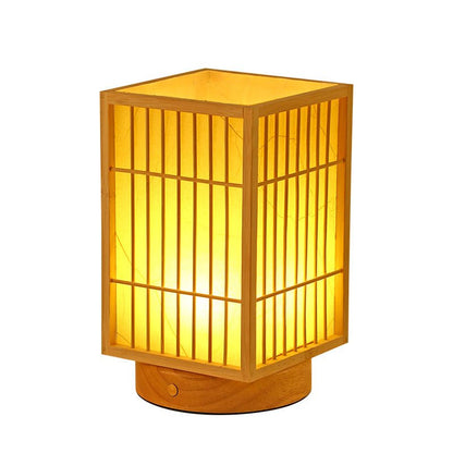 Japanese Style Retro Bamboo Bedside Table Lamp