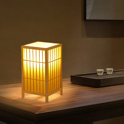 Japanese Style Retro Bamboo Bedside Table Lamp