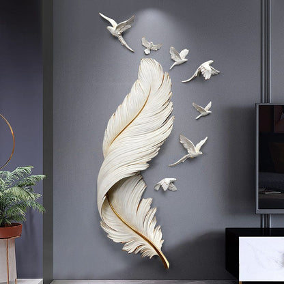 Feather Birds Wall Art Deco