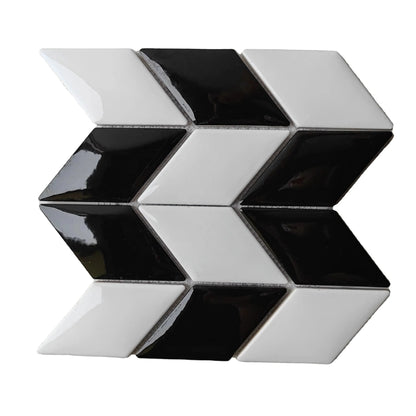 Black & White Zigzag Mosaic Tile