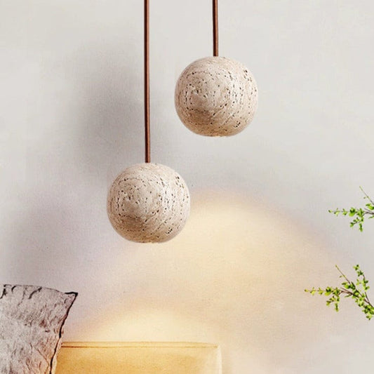 Travertine Spherical Pendant