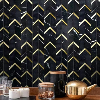 Arrow Black Mosaic Tiles