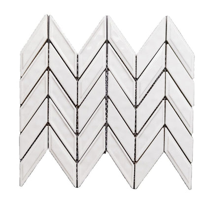 Bone White Herringbone Mosaic Tile