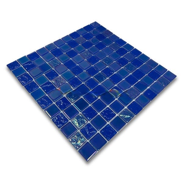 Blue Cubelets Swimming Pool Mosaic Tiles