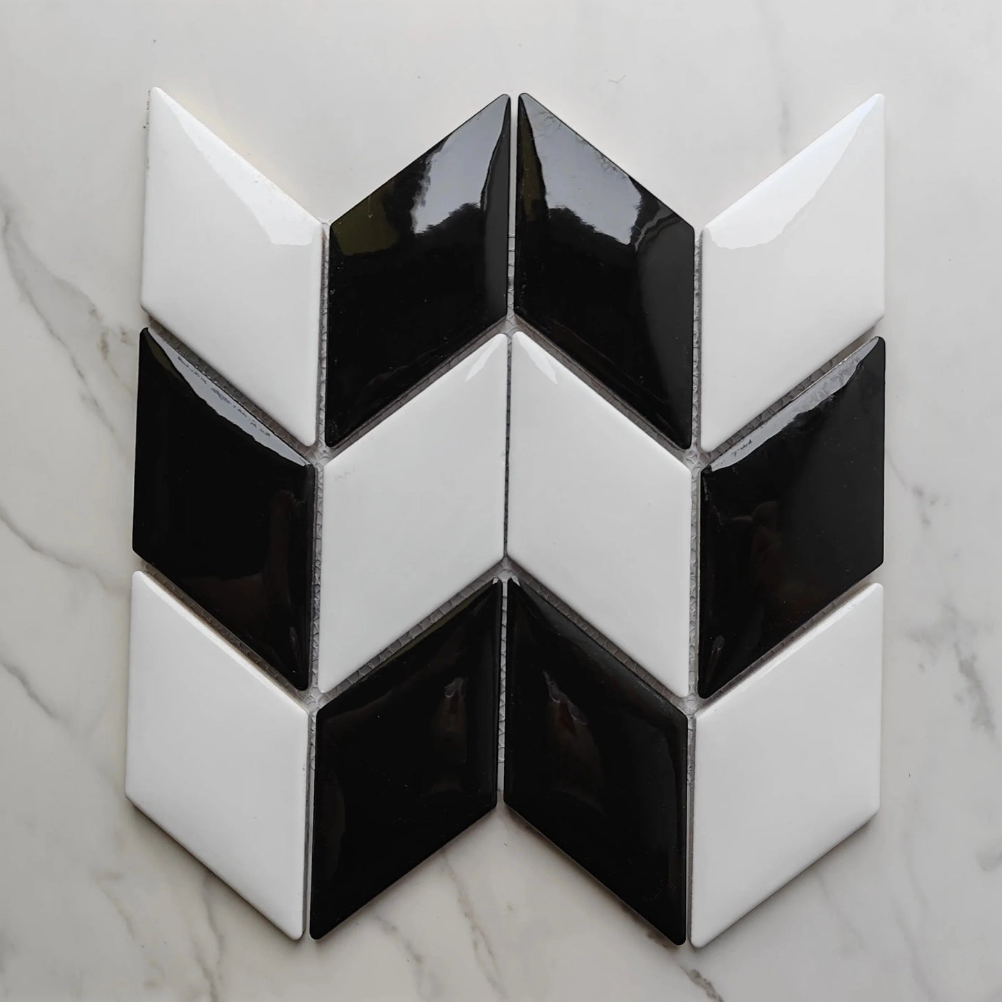 Black & White Zigzag Mosaic Tile