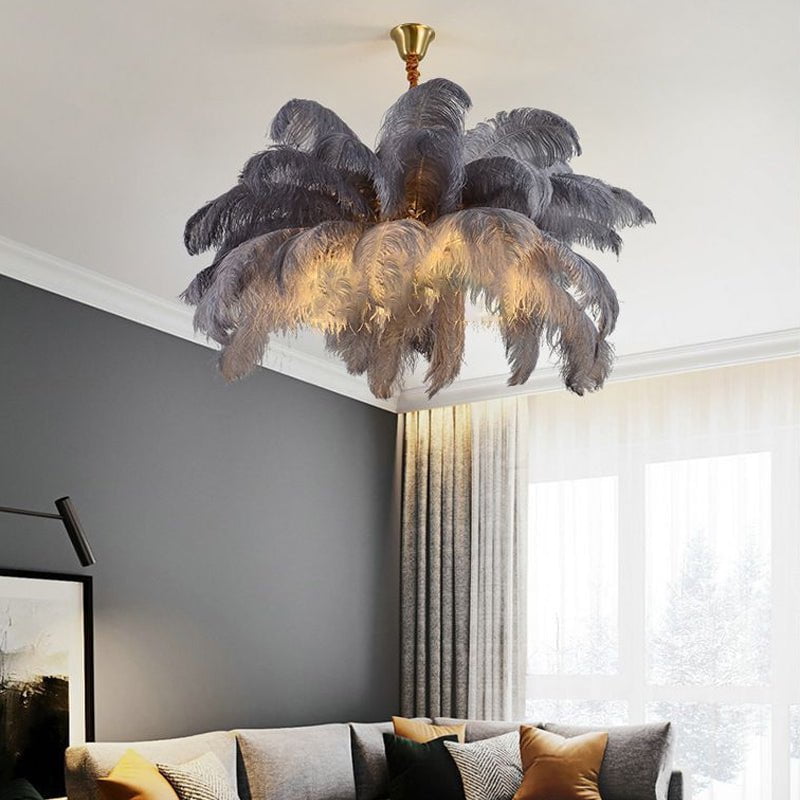 Ostrich Feather Pendant Chandelier