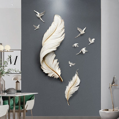 Feather Birds Wall Art Deco