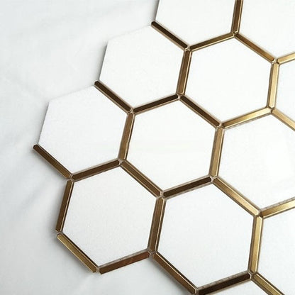 Glory White Hexagon Mosaic Tiles