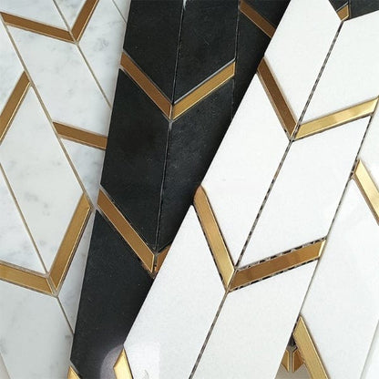 Arrow Black Mosaic Tiles