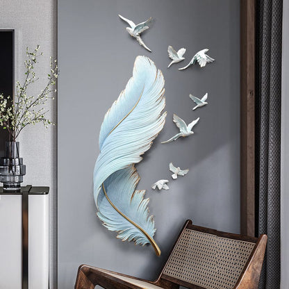 Feather Birds Wall Art Deco