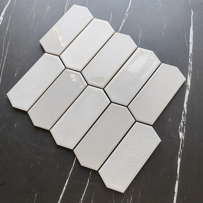 Bone White Hexagon Mosaic Tile