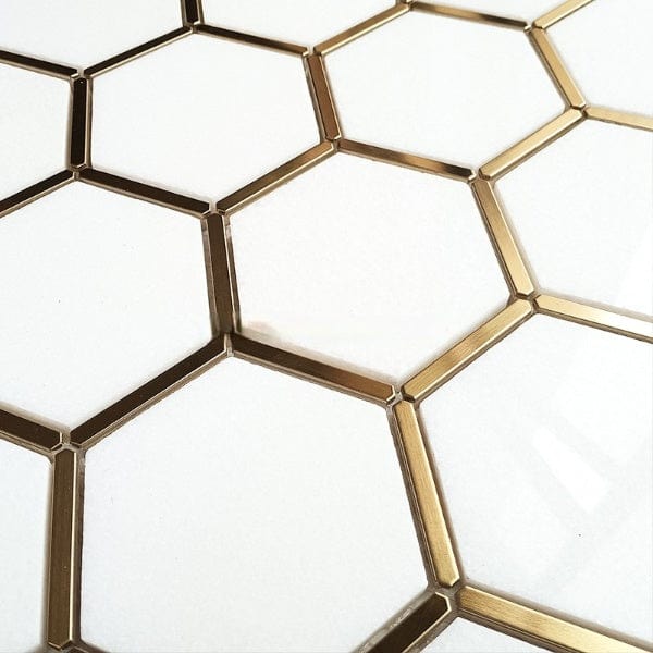 Glory White Hexagon Mosaic Tiles