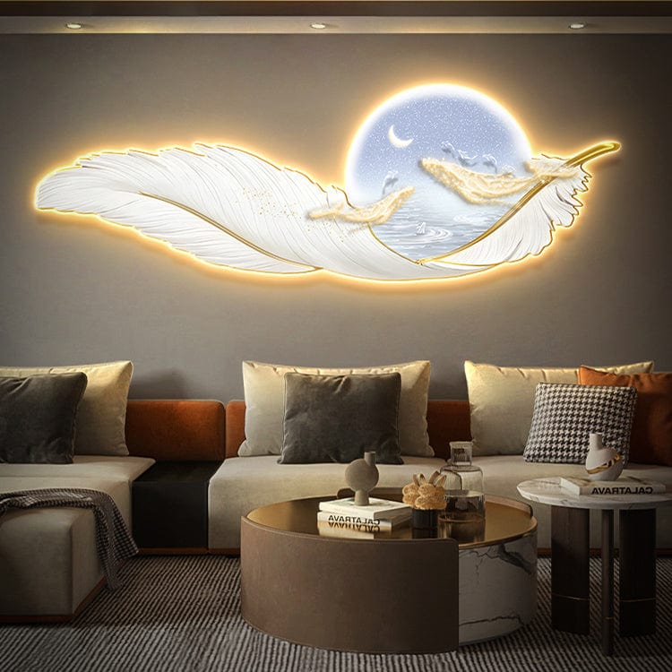 Moon Whale Art Deco Light