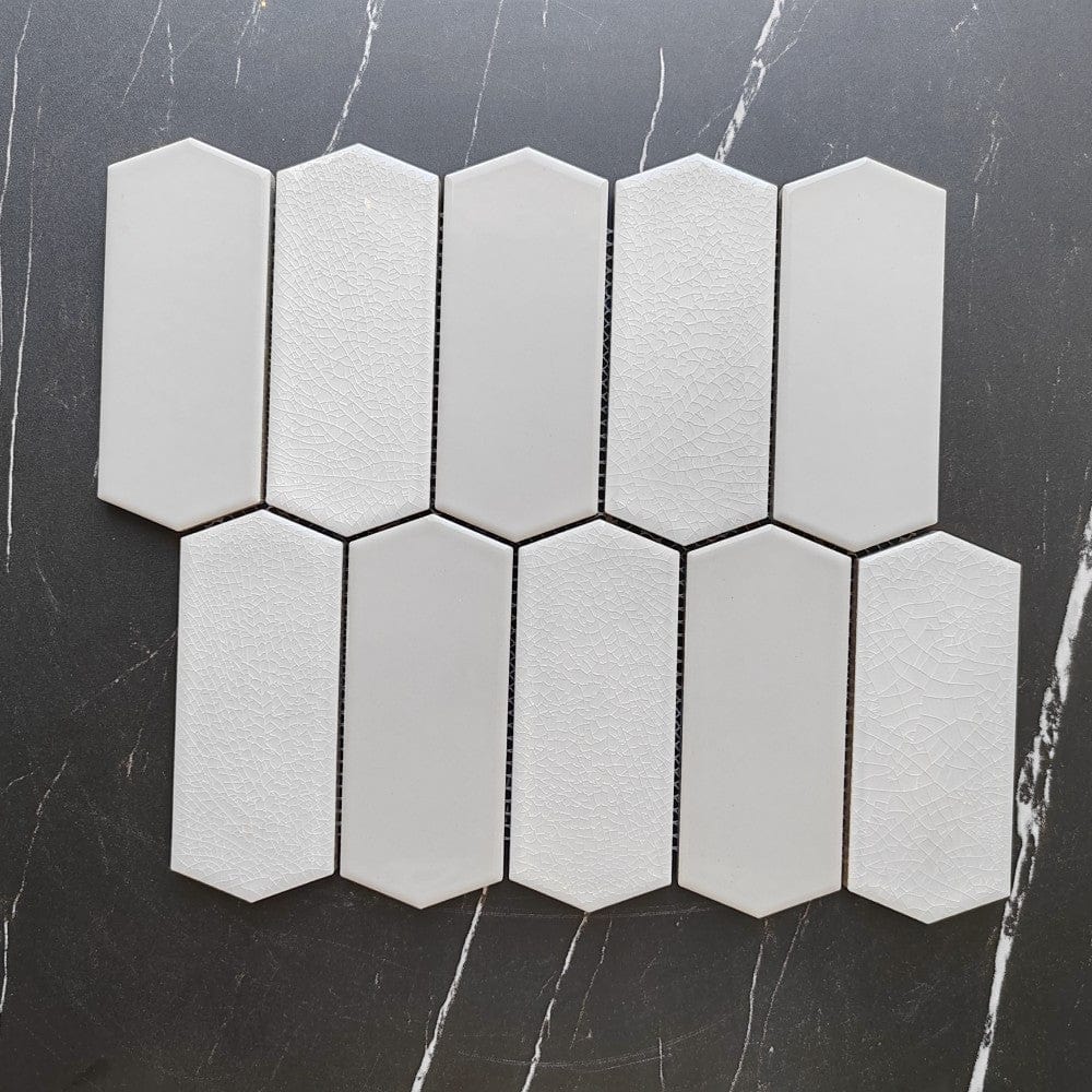 Bone White Hexagon Mosaic Tile