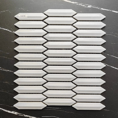 White 3D Arrow Shape Mosaic Tile