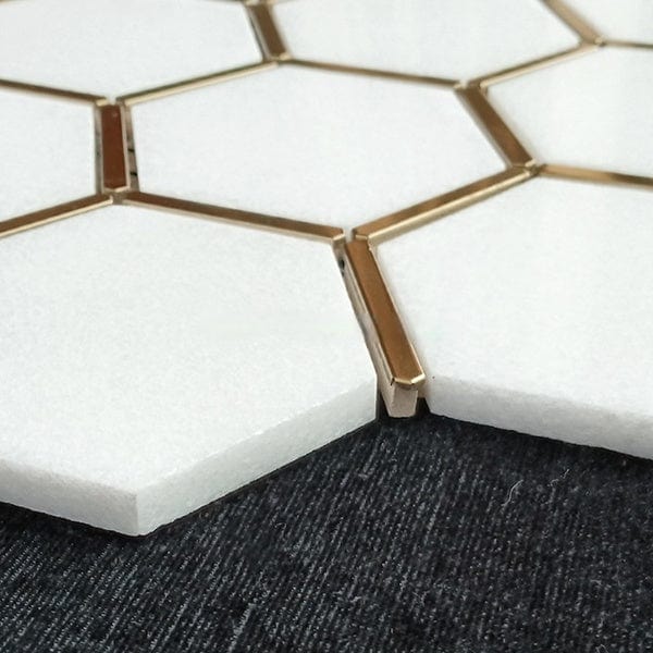 Glory White Hexagon Mosaic Tiles