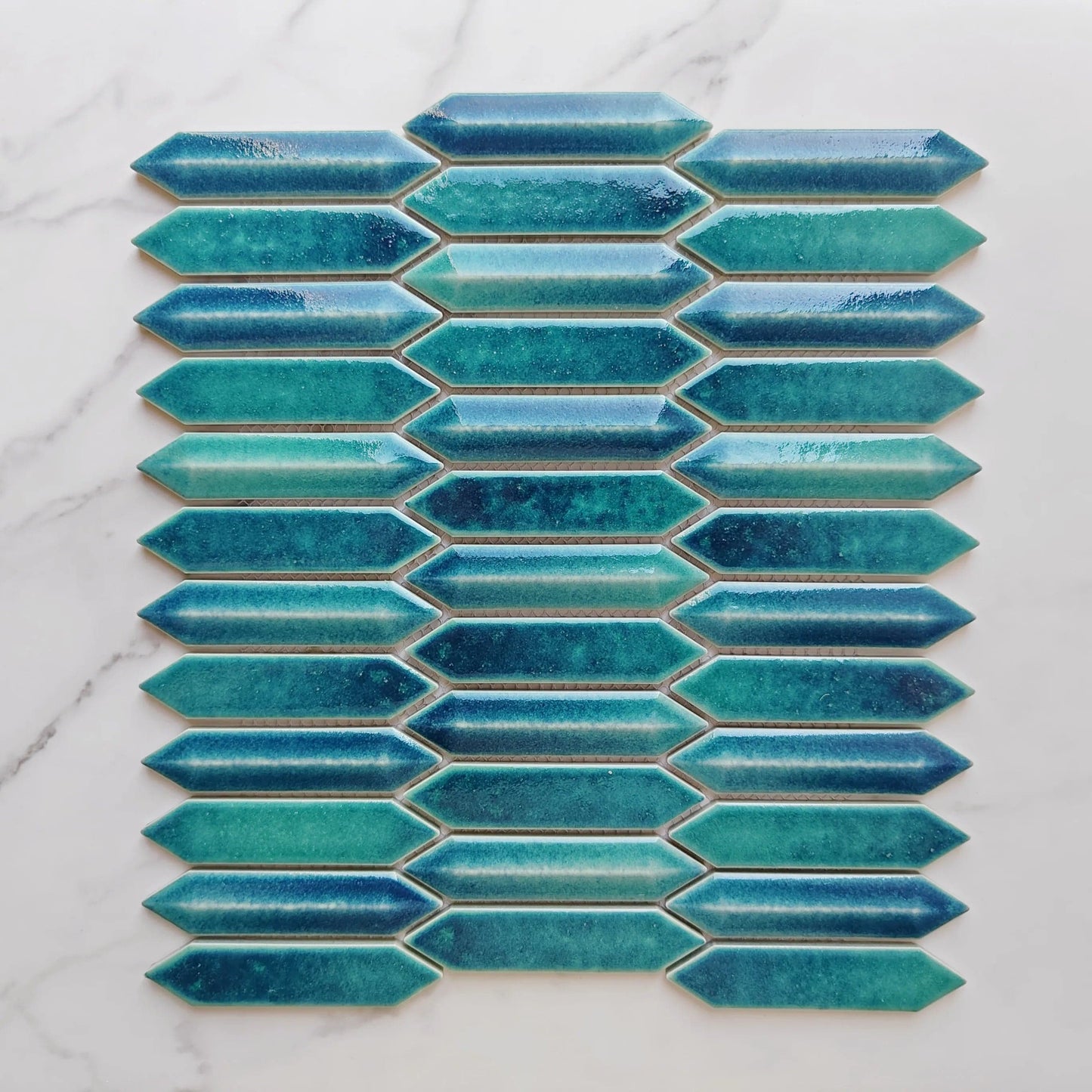 Starry Blue 3D Arrow Shape Mosaic Tile