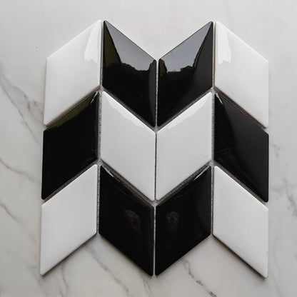 Black & White Zigzag Mosaic Tile