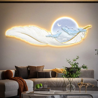 Moon Whale Art Deco Light