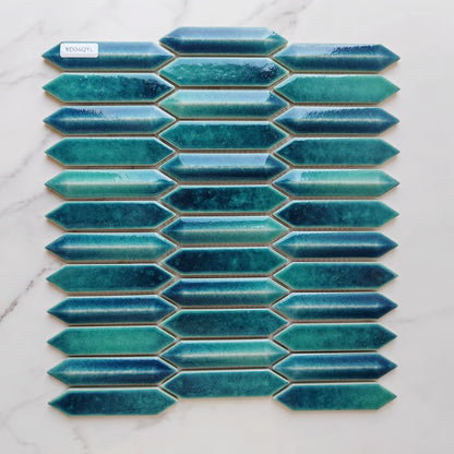 Starry Blue 3D Arrow Shape Mosaic Tile