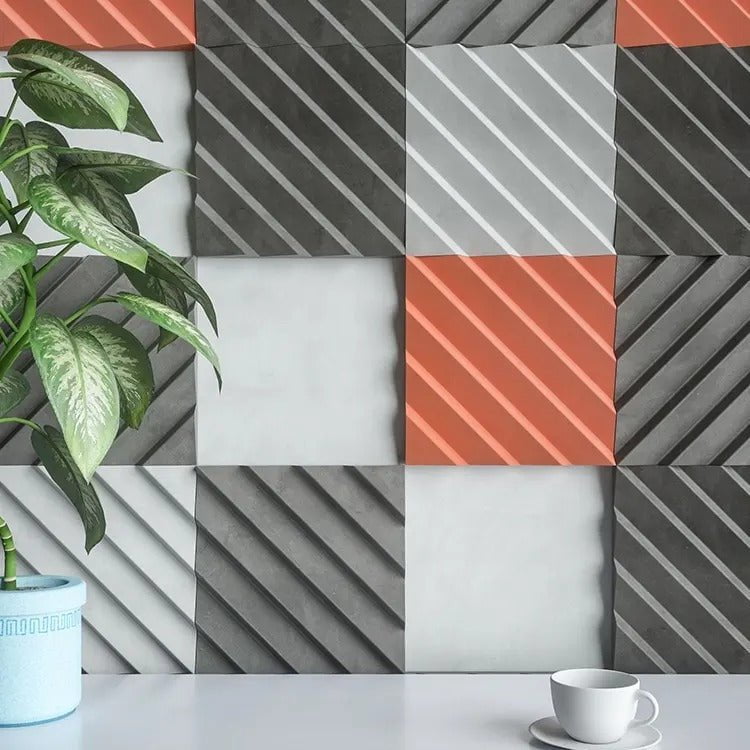 Oblique Lines 3D Concrete Wall Panel