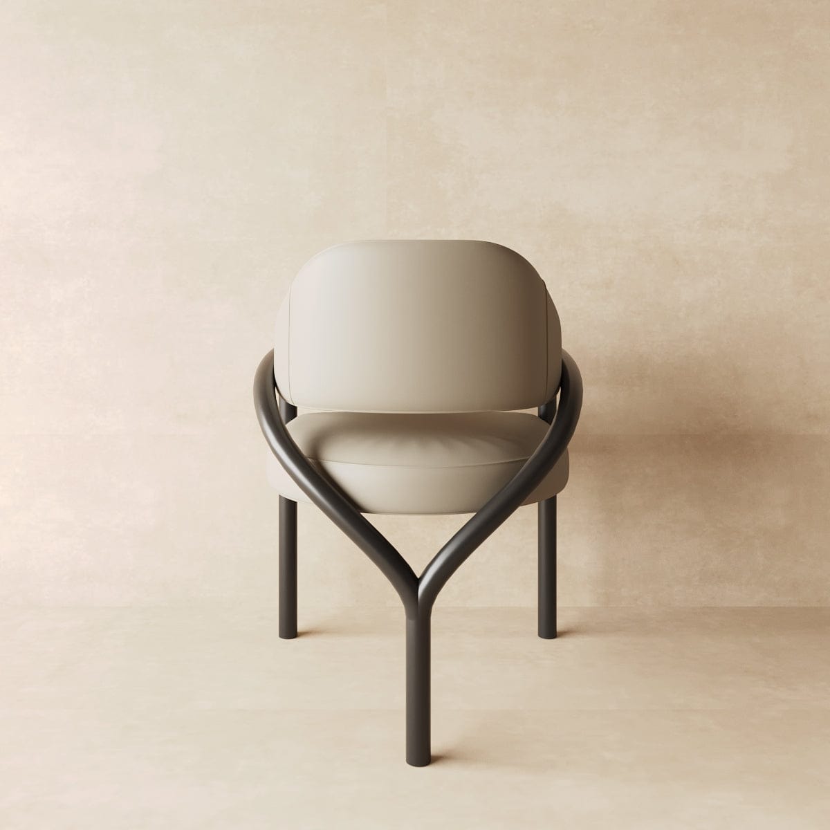 Modern Leather Dining Chair w/ Armrests