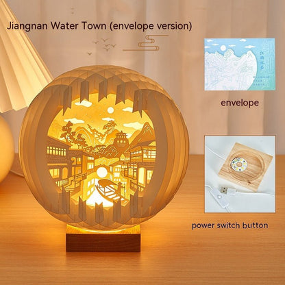 Paper Carving Creative 3D Small Night Lamp Creative Home Decor