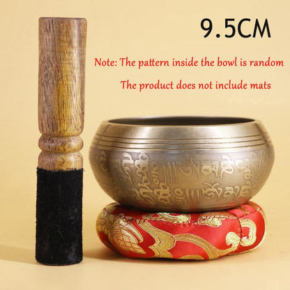 Nepal Handmade Tibetan Singing Yoga Bowl Set with Mallet