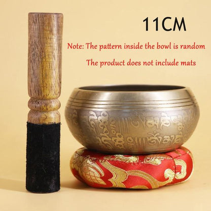 Nepal Handmade Tibetan Singing Yoga Bowl Set with Mallet