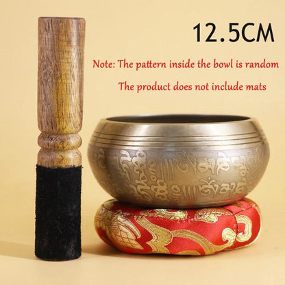 Nepal Handmade Tibetan Singing Yoga Bowl Set with Mallet