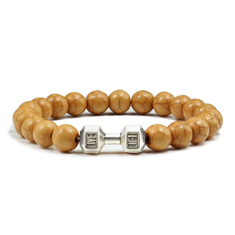 Handmade Dumbbell Natural Stone Yoga Bangles