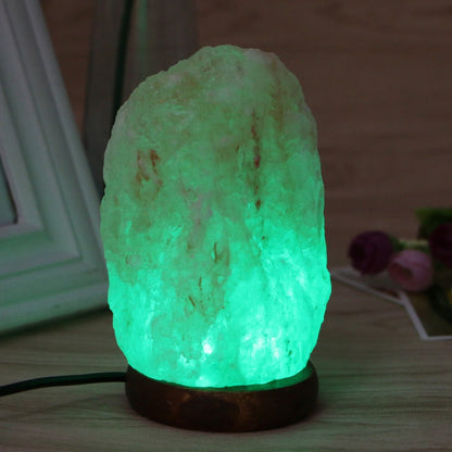 Color Changing Himalayan Salt Lamp With Wooden Base - 5 colors