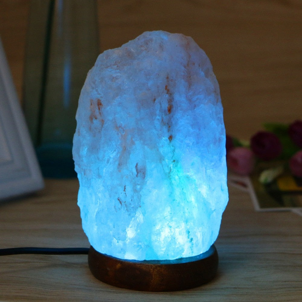 Color Changing Himalayan Salt Lamp With Wooden Base - 5 colors